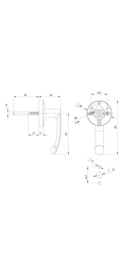 Ручка накладная AP.H-101 (H-101) для 1700B и 1700C с фиксацией ключом