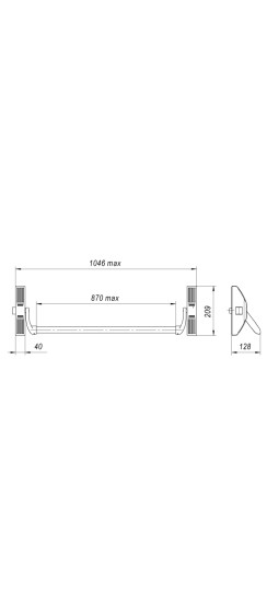 Ручка-штанга нажимная AP.1700B push-bar (ANTI-PANIC 1700В) накладной для одно/двуствор. дверей