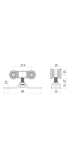 Комплект роликов для раздвижных дверей SLD.SoftLine.SET.rollers/45-4 (Soft LINE 45/4)