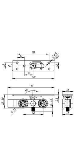 Комплект роликов для раздвижных дверей SLD.Comfort.SET.rollers/80 (Comfort 80/4 kit)