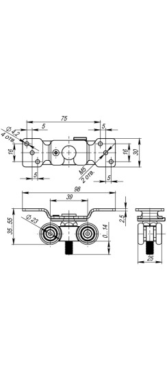Комплект роликов для раздвижных дверей SLD.Comfort.SET.rollers/60 (DIY Comfort 60/4 kit)