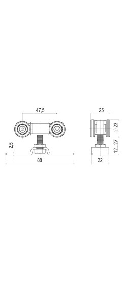 Комплект роликов для раздвижных дверей SLD.SoftLine.SET.rollers/55-4 (Soft LINE 55/4)