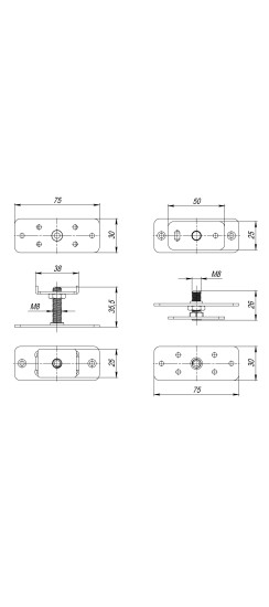 Комплект монтажных пластин SLD.Comfort-PRO/telescope.static door plates