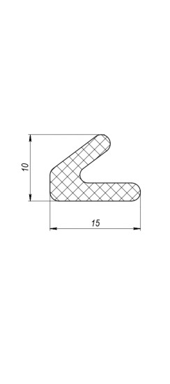 Уплотнитель самоклеящийся ADH/PPU-15x10mm, (ППУ 15х10 мм) BLACK черный 500m