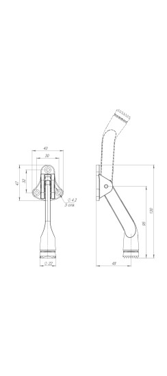 Упор дверной напольный STOPPER-100 WH (белый) козья ножка