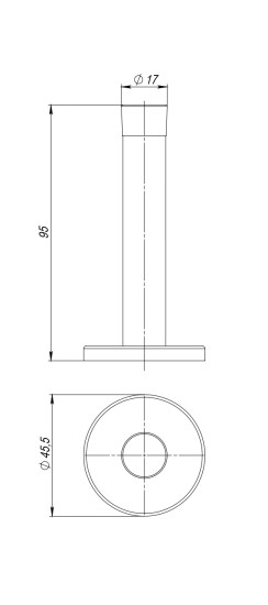 Упор дверной настенный STOPPER/M.15 INOX (нерж. сталь)