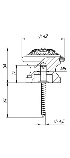 Упор дверной напольный STOPPER/SM01 (DS SM01) AB-7 бронза