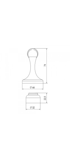 Упор дверной напольный DFIX/MF45 (DSM-45) магнитный SN-3 мат.никель