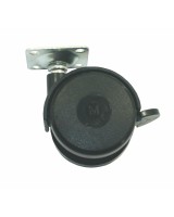 Опора колесная с площадкой, d=50, h=65 с фиксатором, пластмасса черная