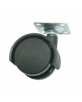 Опора колесная с площадкой, d=40, h=59, пластмасса черная