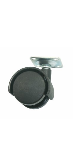 Опора колесная с площадкой, d=40, h=59, пластмасса черная