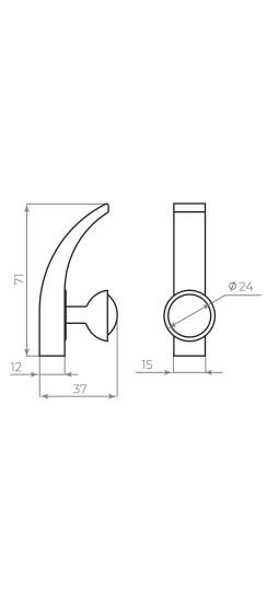 Крючок настенный MB-LM/K-004 CP хром