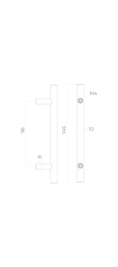 Ручка-скоба мебельная MB-H-003-96 мм PB золото
