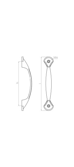 Ручка-скоба мебельная MB-H-001-96 мм AC медь