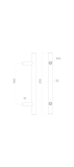 Ручка-скоба мебельная MB-H-005-160 мм BL черный