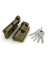 Цилиндровый механизм (100 ZM/70) 1000ZMKnob70(30+10+30) AB бронза 5Key с вертушкой