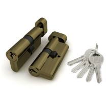 Цилиндровый механизм (100 ZM/70) 1000ZMKnob70(30+10+30) AB бронза 5Key с вертушкой