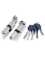 Цилиндровый механизм (Z402/90) Z4002Knob90(40+10+40) с вертушкой CP хром