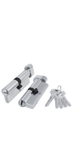 Цилиндровый механизм (200 ZM/110) 2000ZMKnob110(45+10+55) CP хром 5Key с вертушкой