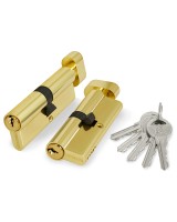 Цилиндровый механизм (100 ZM/60) 1000ZMKnob60(25+10+25) PB латунь 5Key с вертушкой