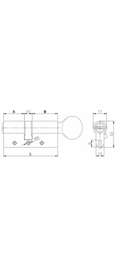 Цилиндровый механизм с вертушкой 164 DBM-E/70 (30+10+30) mm никель 5 кл.