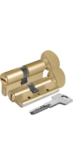 Цилиндровый механизм с вертушкой 164 DBM-E/70 (30+10+30) mm латунь 5 кл.