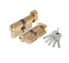 Цилиндровый механизм 1000ZM Knob70(30+10+30) SSG сатинированное золото, 5Key с вертушкой