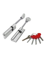 Цилиндровый механизм (D-PRO507-8/95) D-PRO5007-8Tang95(60+10+25) CP хром 5+1Key со штоком перекод.