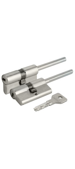 Цилиндровый механизм под вертушку (дл. шток) Cisa ASIX OE307-07.12 (60 мм/25+10+25), НИКЕЛЬ