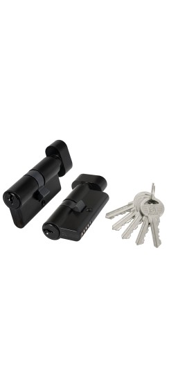 Цилиндровый механизм (100 ZM/60) 1000ZMKnob60(25+10+25) BL черный 5Key с вертушкой