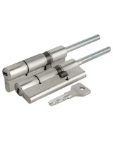 Цилиндровый механизм под вертушку (дл. шток) Cisa ASIX OE307-88.12 (100 мм/65+10+25), НИКЕЛЬ