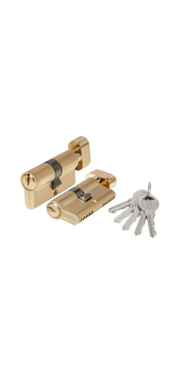 Цилиндровый механизм 1000ZM Knob60(25+10+25) SSG сатинированное золото 5Key с вертушкой