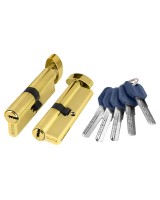 Цилиндровый механизм (Z402/90) Z4002Knob90(40+10+40) с вертушкой PB латунь