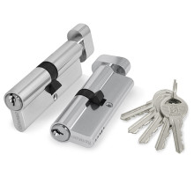 Цилиндровый механизм (100 ZM/60) 1000ZMKnob60(25+10+25) CP хром 5Key с вертушкой