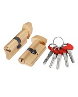 Цилиндровый механизм (D-PRO502/60) D-PRO5002KnobRL60(25+10+25) SSG-39 сатинированное золото 5Key