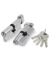 Цилиндровый механизм (100 ZM/80) 1000ZMKnob80(40+10+30) CP хром 5Key с вертушкой