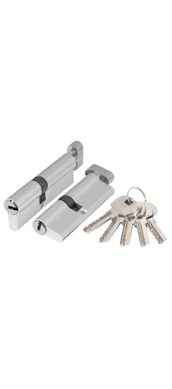 Цилиндровый механизм (AX202/90) AX2002Knob90 (45+10+35) CP хром с вертушкой