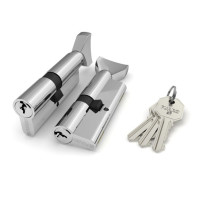 Цилиндровый механизм (100 CM/80) 1000CMKnob80(35+10+35) CP хром 3Key с вертушкой