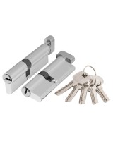 Цилиндровый механизм (AX202/80) AX2002Knob80 (30+10+40) CP хром с вертушкой