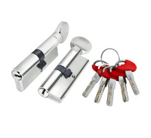 Цилиндровый механизм (D-PRO502-8/80) D-PRO5002-8Knob80(40+10+30) CP хром 5+1Key с верт. перекод.
