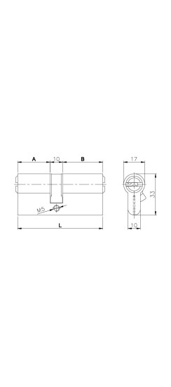 Цилиндровый механизм 164 BN/68 (26+10+32) mm никель 5 кл.