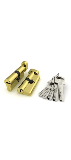 Цилиндровый механизм (R602/70) R6002Knob70(30+10+30) PB латунь 5Key с вертушкой