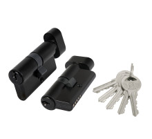 Цилиндровый механизм (100 ZM/70) 1000ZMKnob70(30+10+30) BL черный, 5 кл. с вертушкой