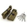 Цилиндровый механизм (100 ZM/60) 1000ZMKnob60(25+10+25) AB бронза 5Key с вертушкой