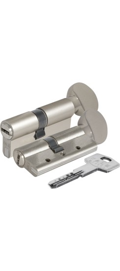 Цилиндровый механизм с вертушкой 164 DBM-E/70 (30+10+30) mm никель 5 кл.