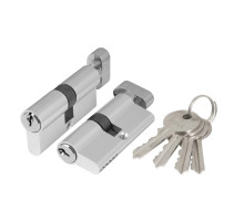 Цилиндровый механизм (AX102/70) AX1002Knob70 (30+10+30)/HD CP хром 4Key с вертушкой