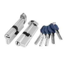 Цилиндровый механизм (Z402/80) Z4002Knob80(30+10+40) с вертушкой CP хром