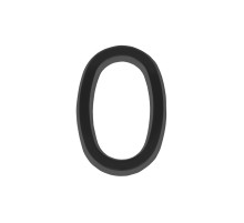 Цифра "0" самоклеящаяся ABS (50х37) (FUARO) BL черный