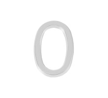 Цифра "0" самоклеящаяся ABS (50х37) (FUARO)  CP хром