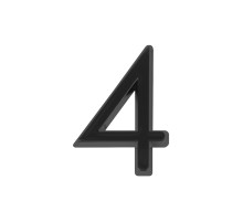 Цифра "4" самоклеящаяся ABS (50х37) (FUARO) BL черный